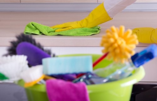 Professional office cleaning in action