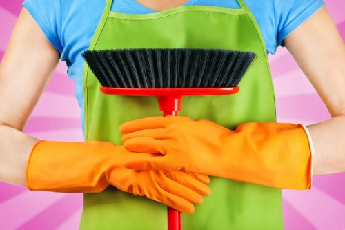 Professional cleaning services at work
