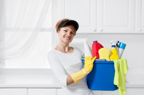 Happy family enjoying their clean carpets