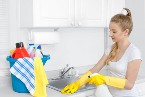 Professional technician cleaning upholstery